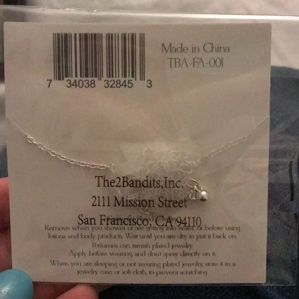 NEW The 2 Bandits Athens Silver Iridescent Bar Necklace Womens Pendant